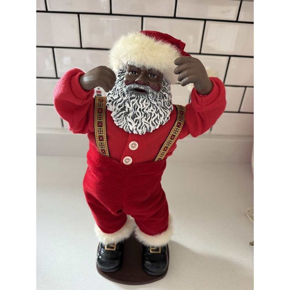 Vintage Jingle Bell Rock Black African American Santa Claus UNTESTED